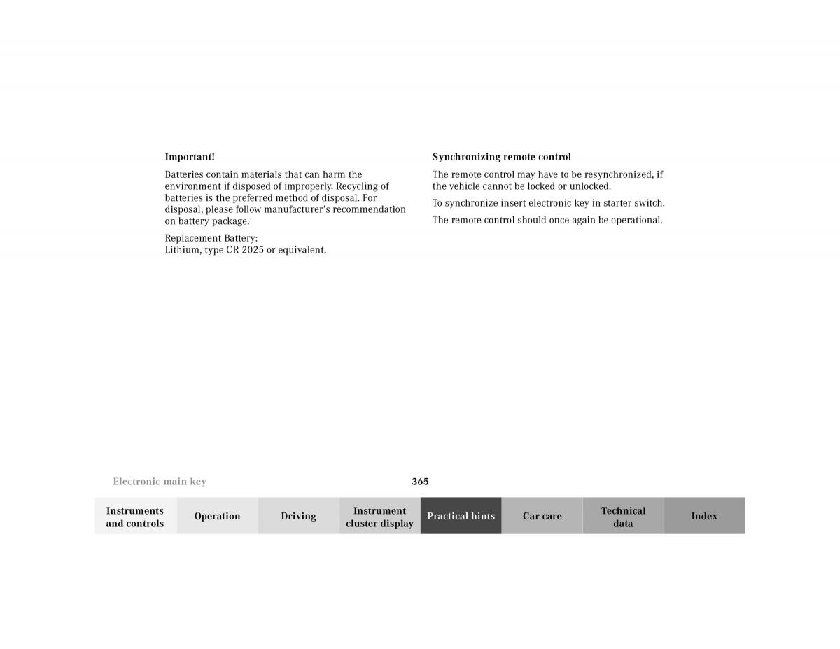 Mercedes Benz CL C215 2000 owners manual / page 371