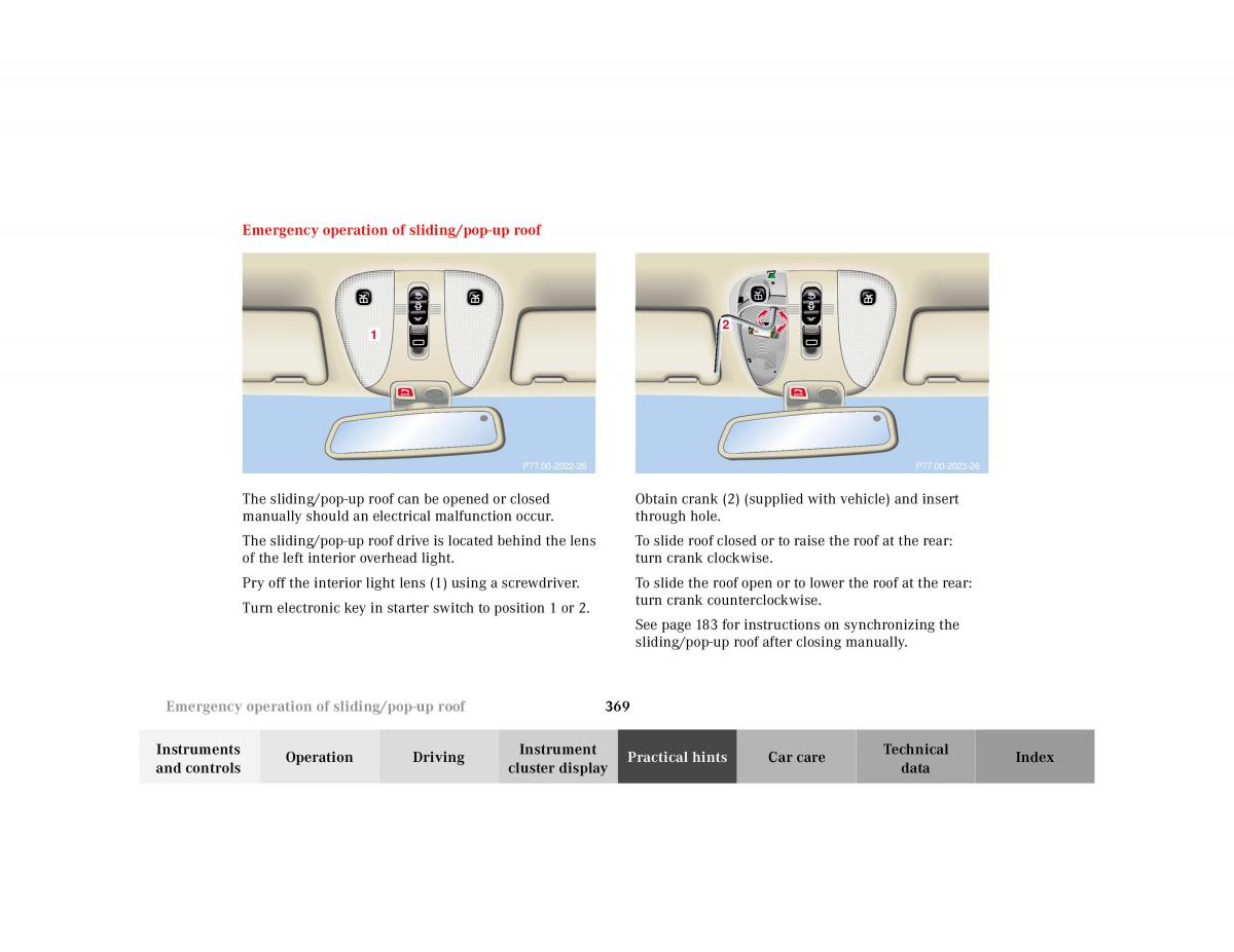 Mercedes Benz CL C215 2000 owners manual / page 375