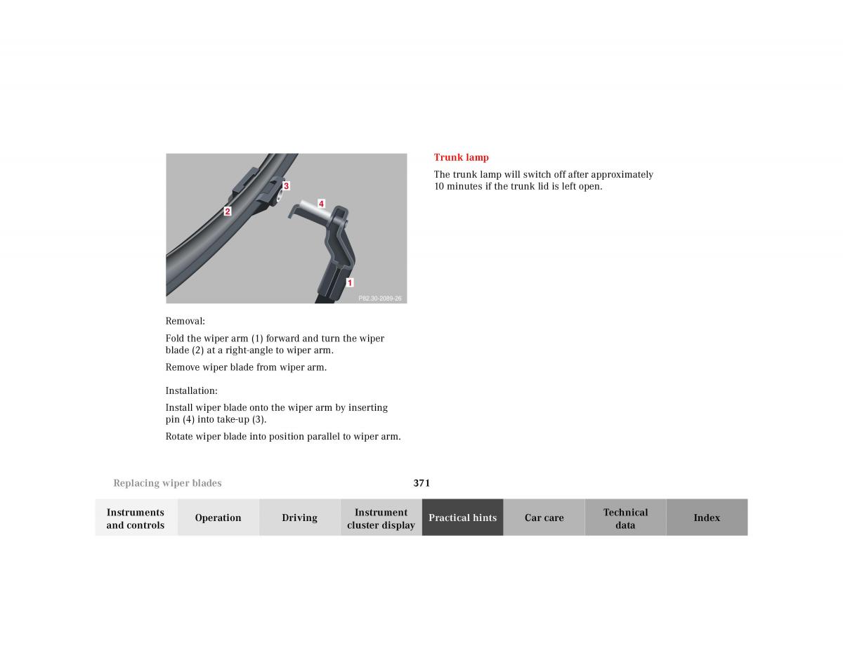 Mercedes Benz CL C215 2000 owners manual / page 377