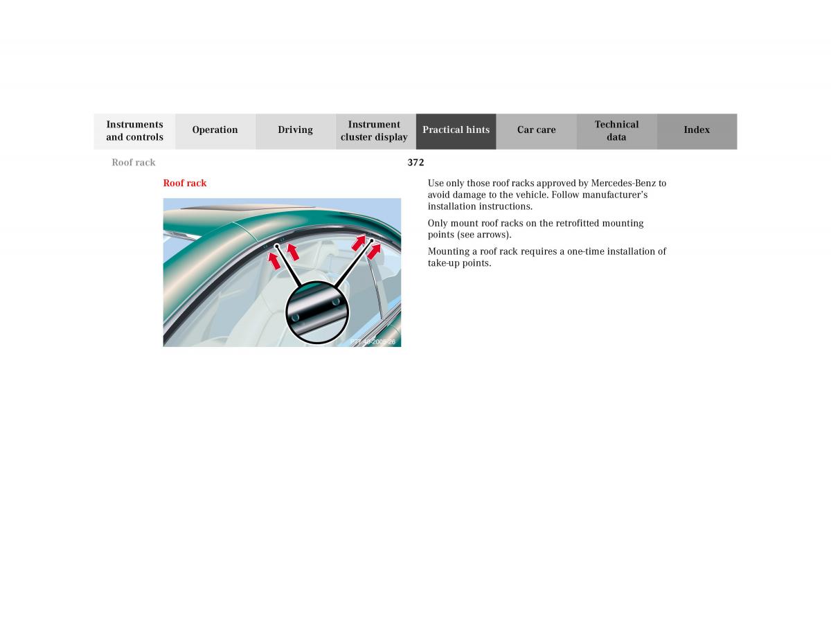 Mercedes Benz CL C215 2000 owners manual / page 378