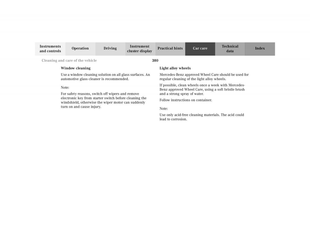 Mercedes Benz CL C215 2000 owners manual / page 386