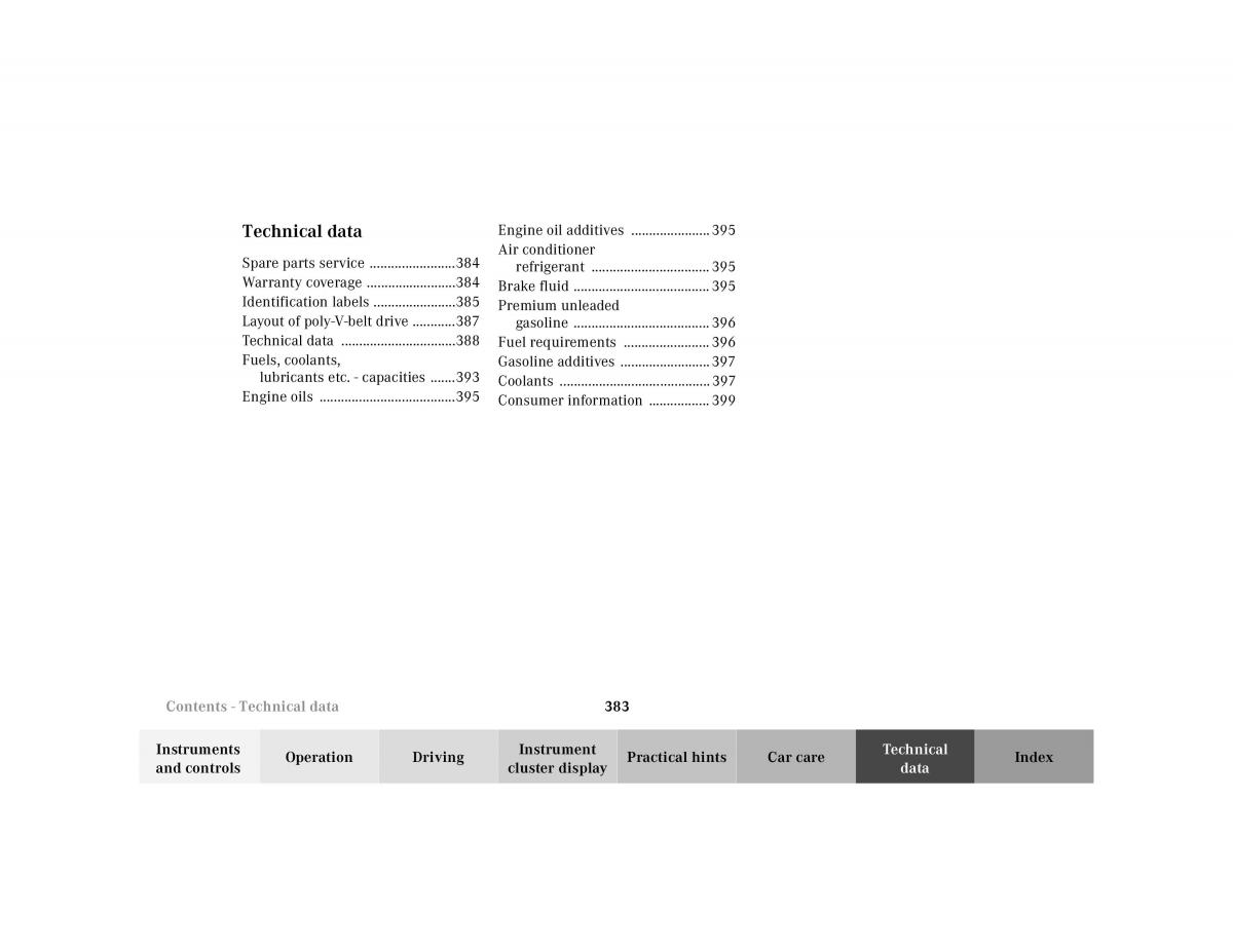 Mercedes Benz CL C215 2000 owners manual / page 389