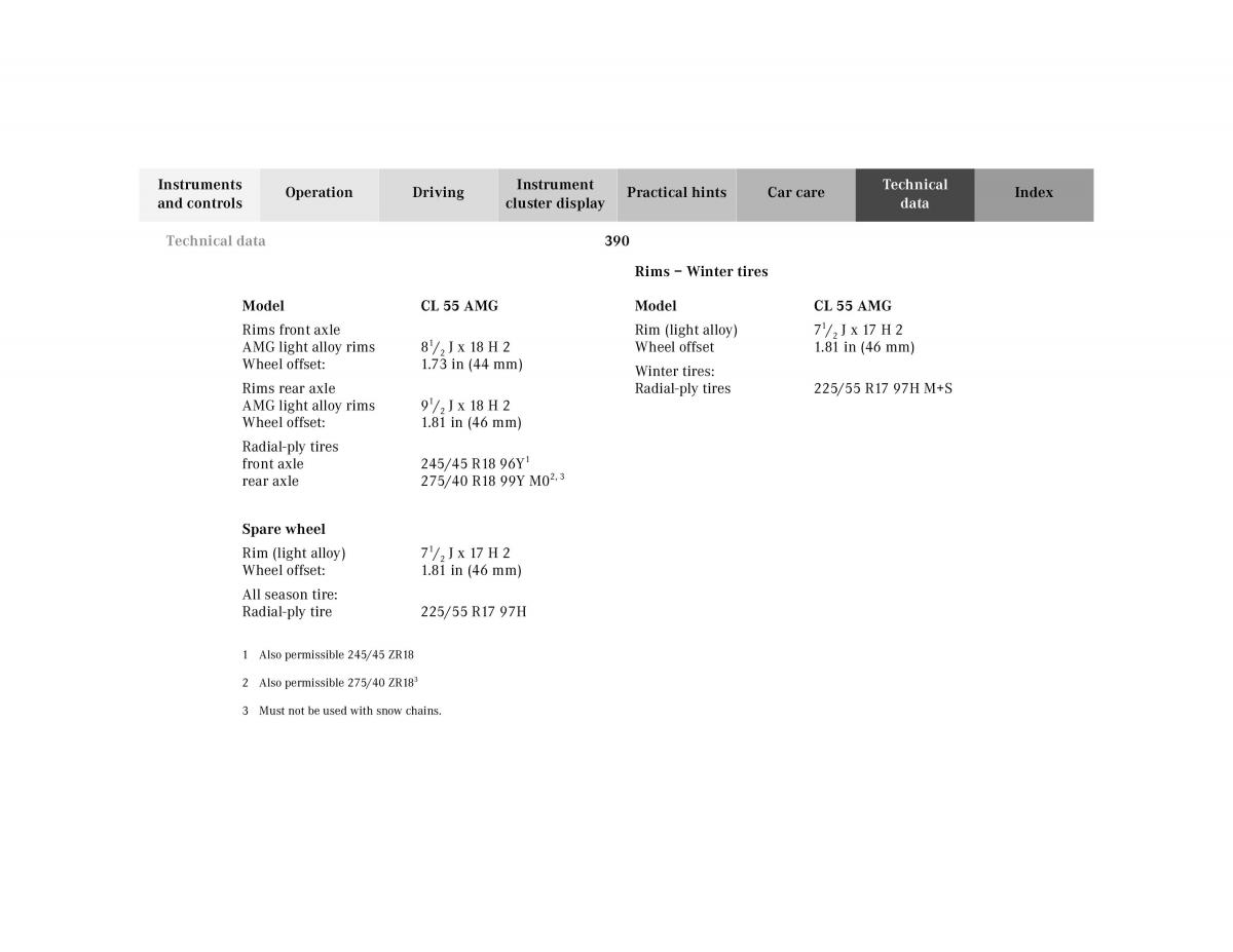 Mercedes Benz CL C215 2000 owners manual / page 396