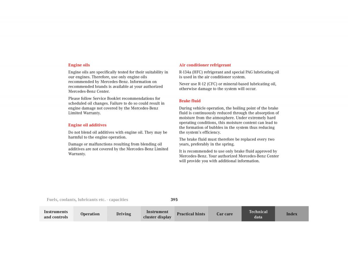 Mercedes Benz CL C215 2000 owners manual / page 401