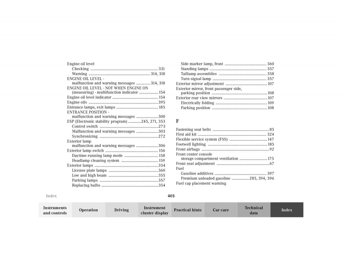 Mercedes Benz CL C215 2000 owners manual / page 411