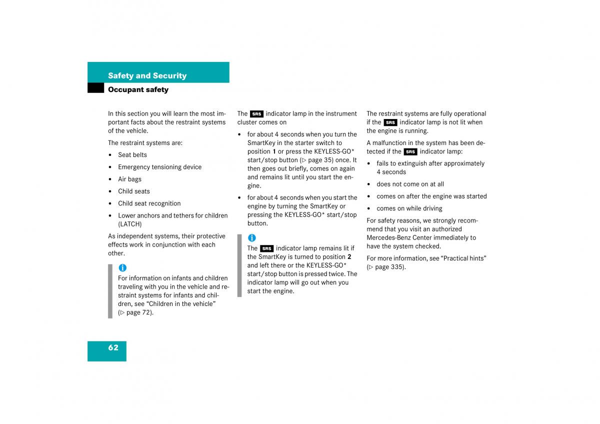 Mercedes Benz CL C215 2006 owners manual / page 63