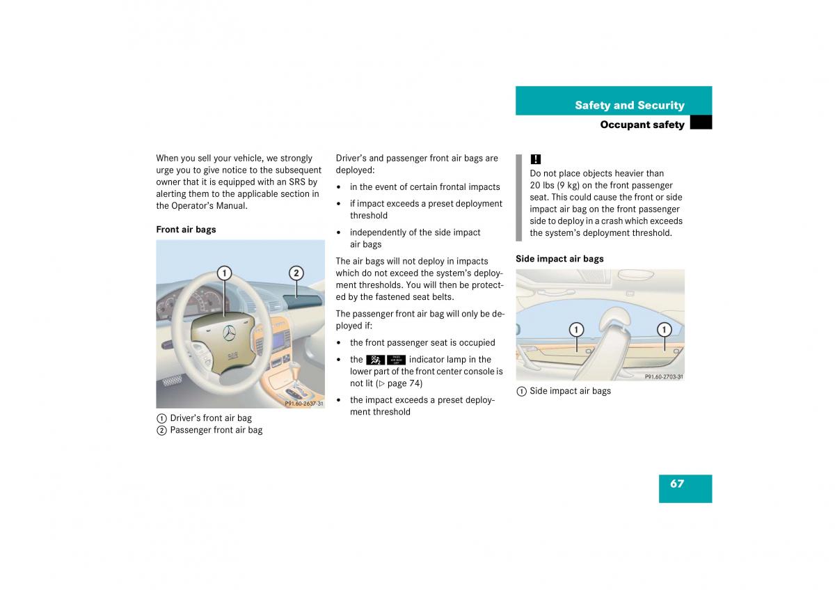 Mercedes Benz CL C215 2006 owners manual / page 68