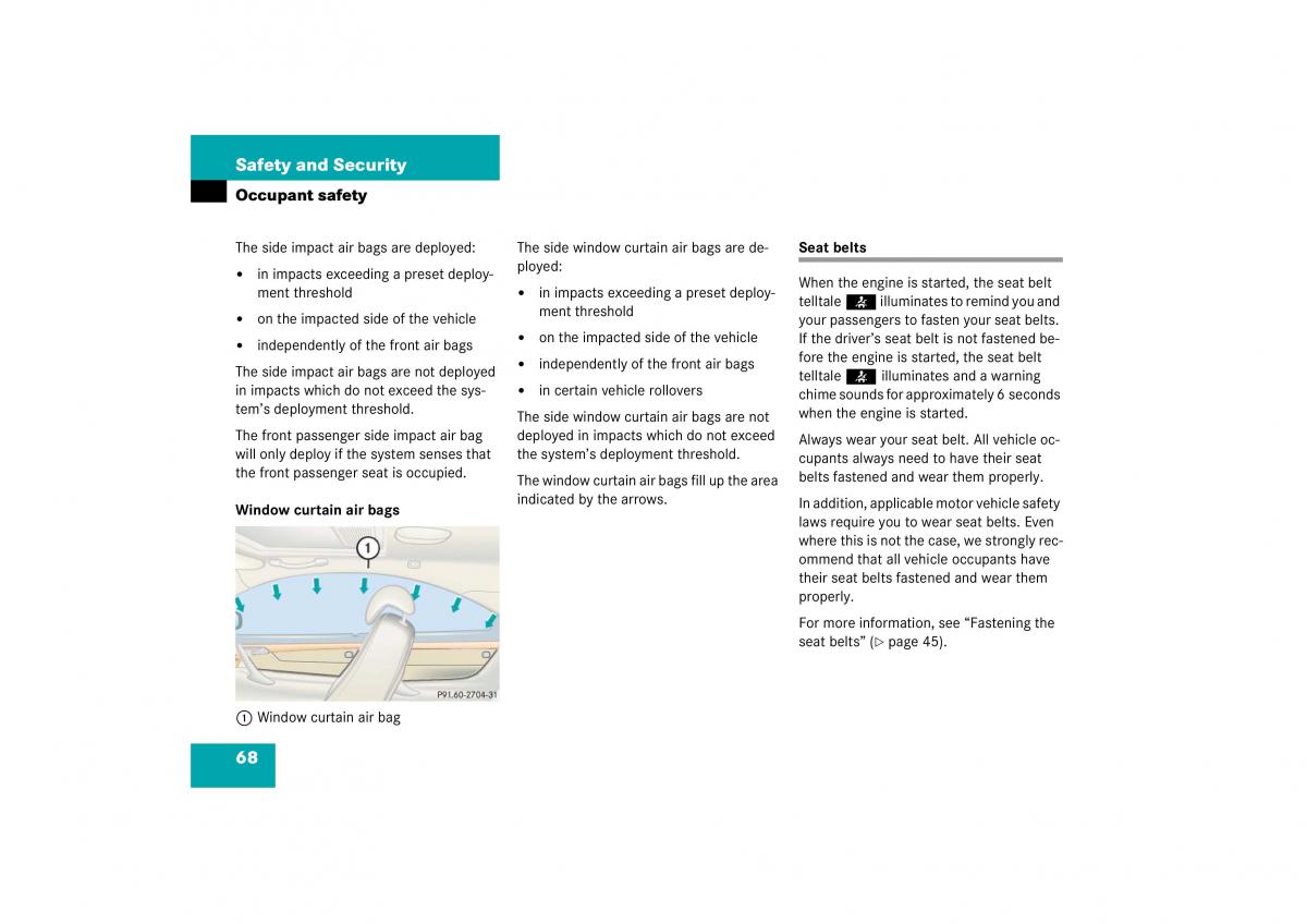 Mercedes Benz CL C215 2006 owners manual / page 69