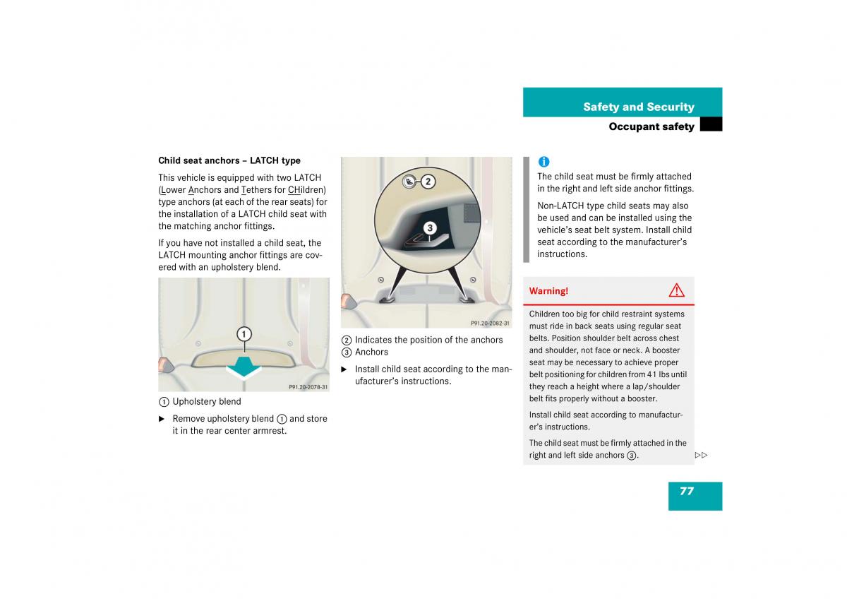 Mercedes Benz CL C215 2006 owners manual / page 78