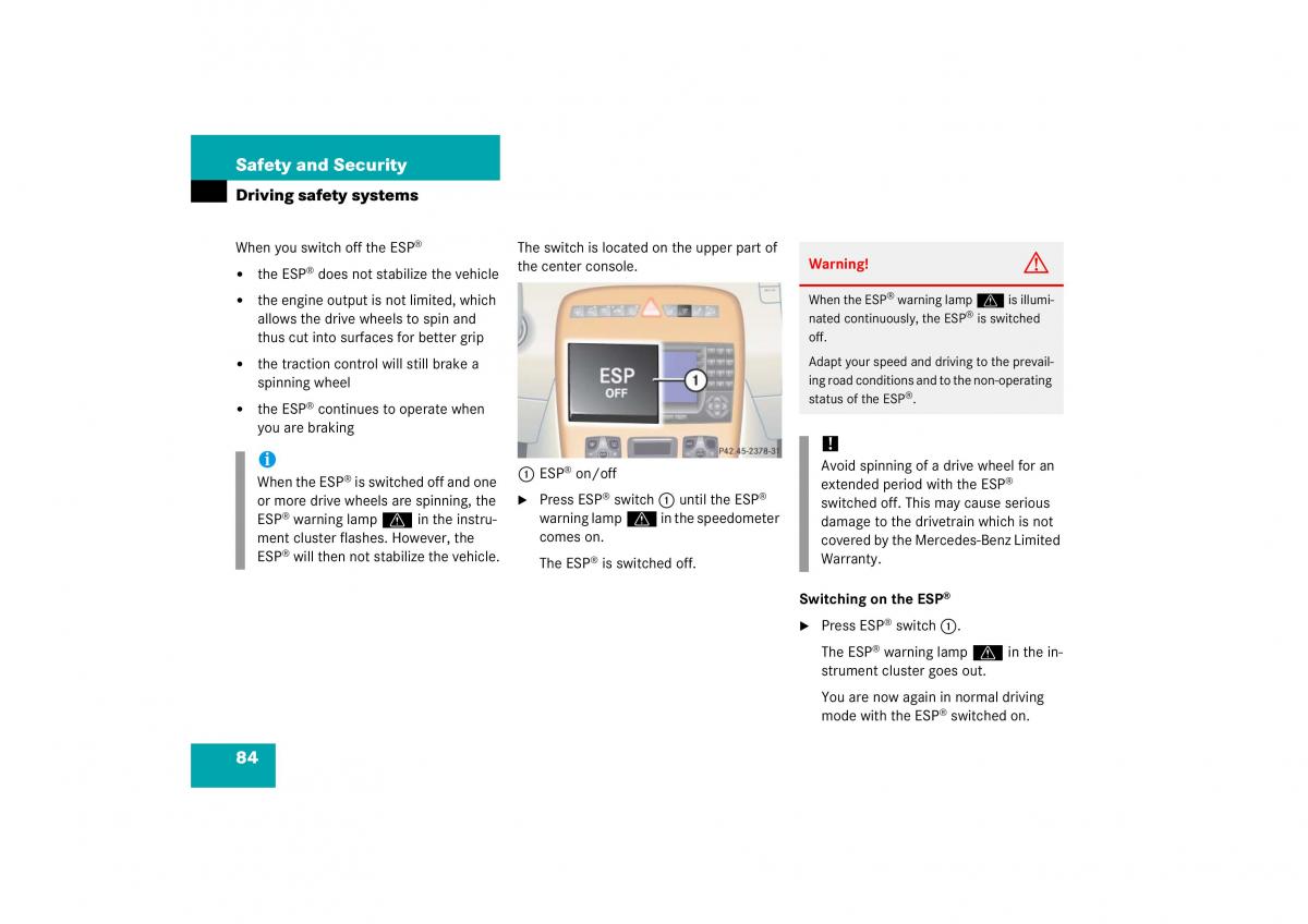 Mercedes Benz CL C215 2006 owners manual / page 85