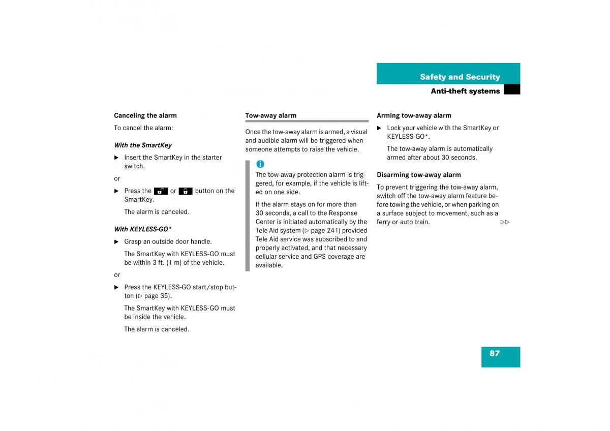 Mercedes Benz CL C215 2006 owners manual / page 88