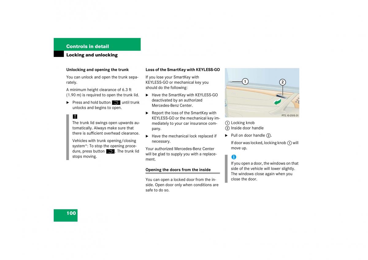 Mercedes Benz CL C215 2006 owners manual / page 101