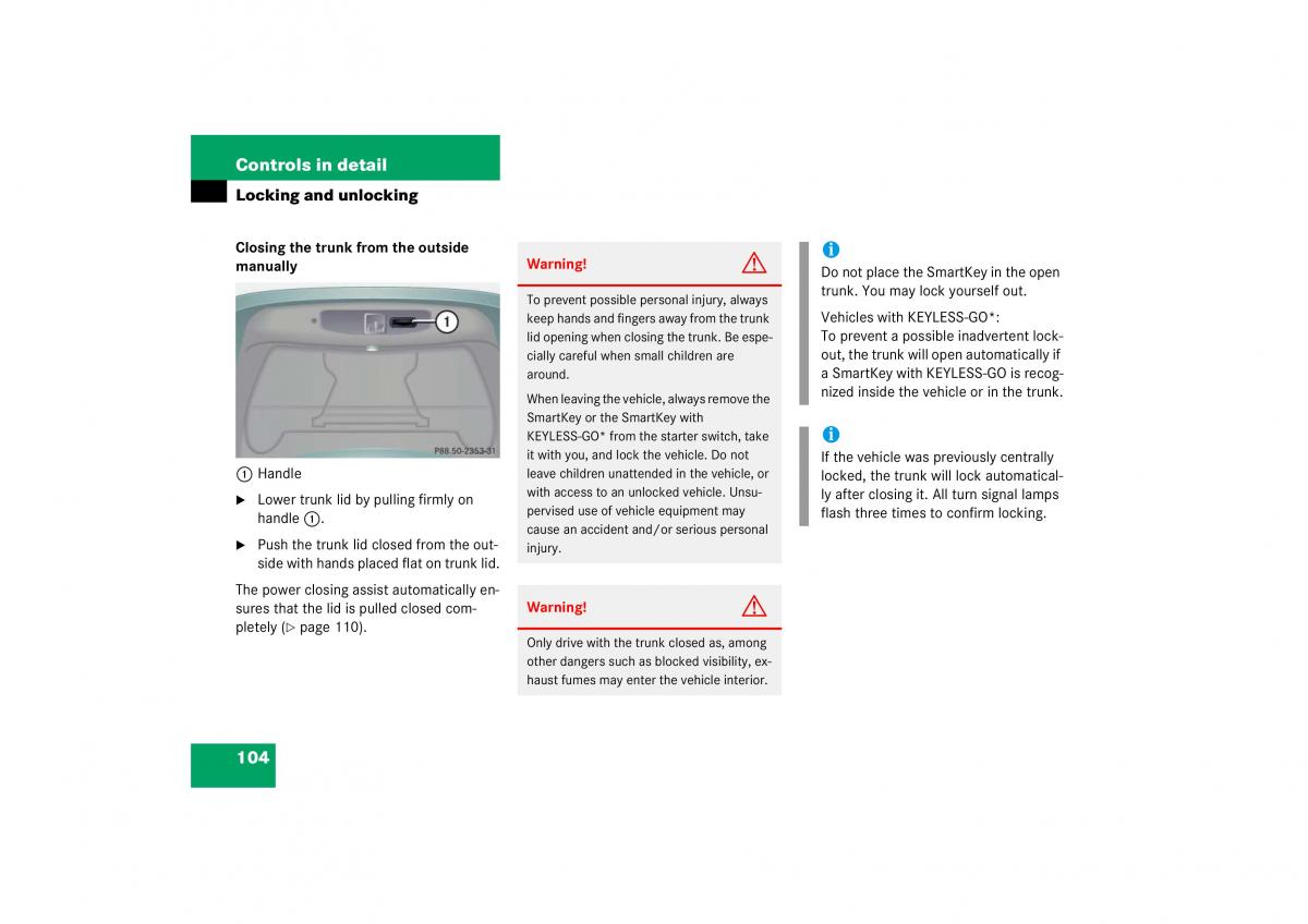 Mercedes Benz CL C215 2006 owners manual / page 105