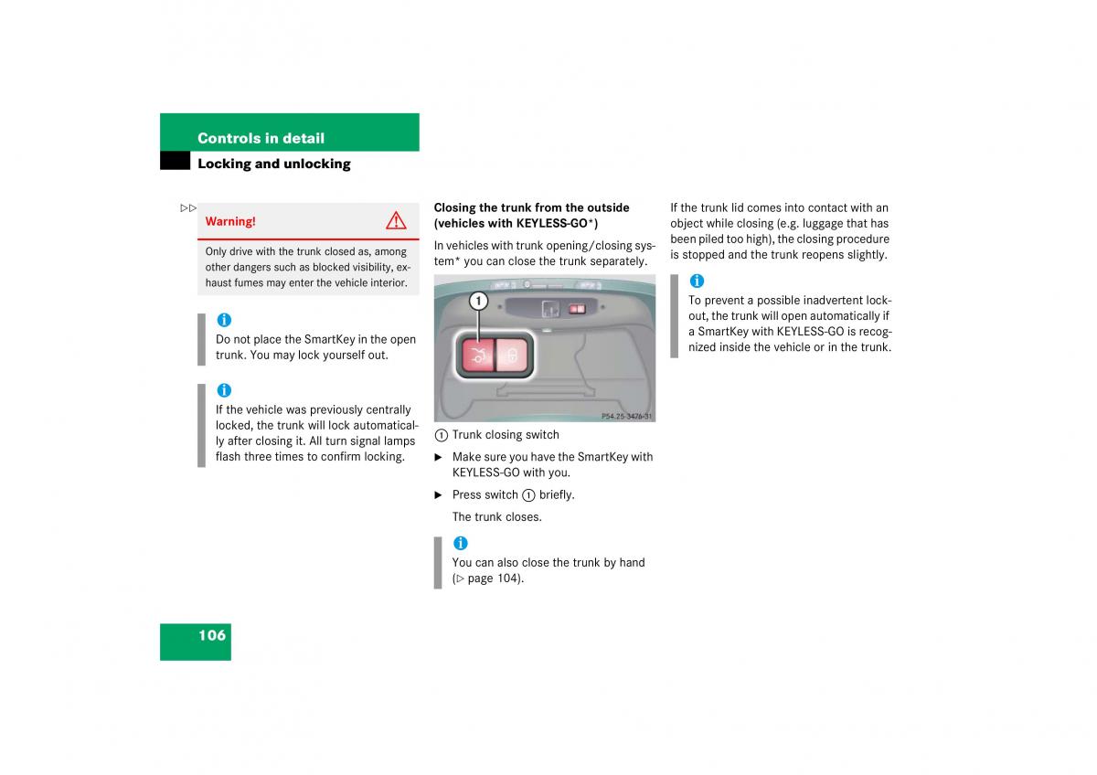 Mercedes Benz CL C215 2006 owners manual / page 107