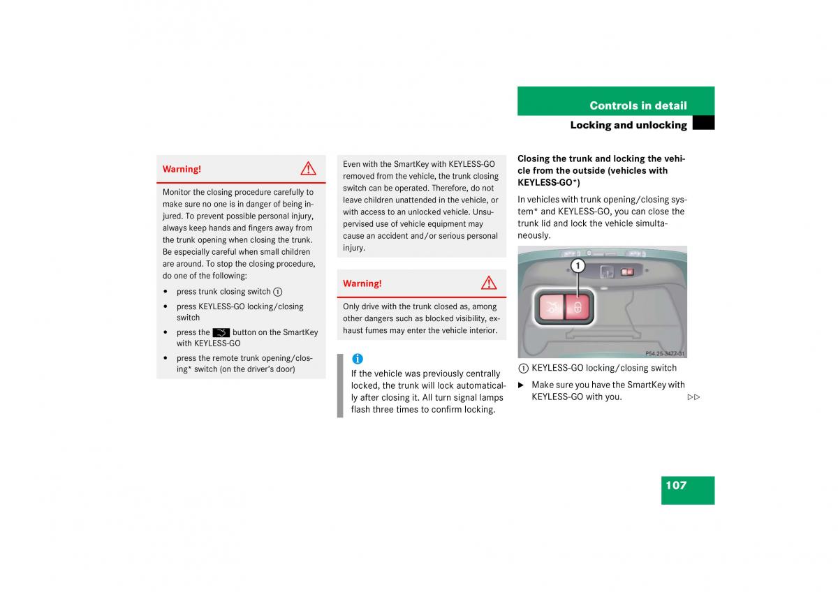 Mercedes Benz CL C215 2006 owners manual / page 108