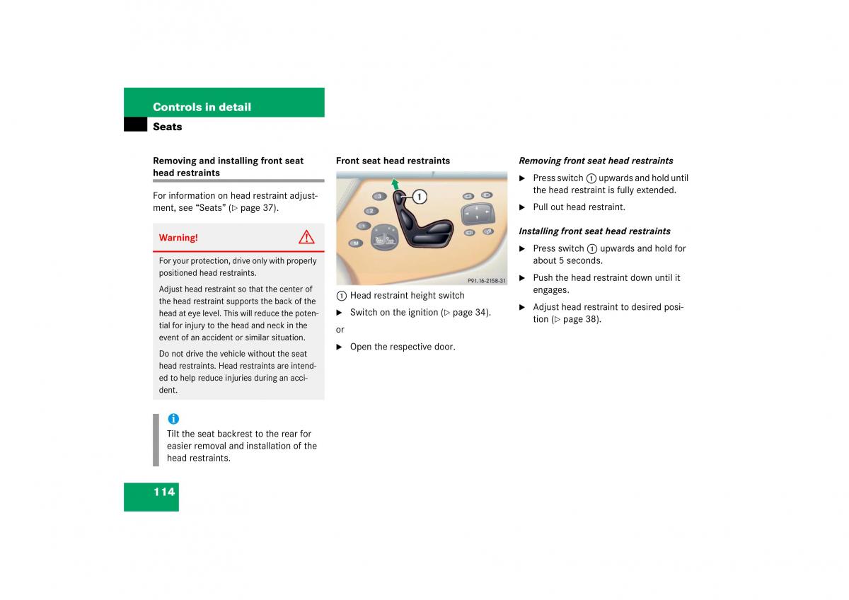 Mercedes Benz CL C215 2006 owners manual / page 115