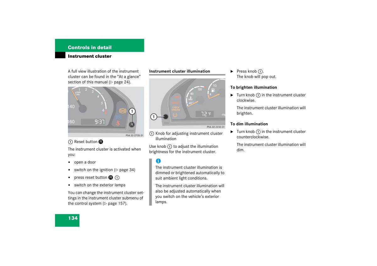 Mercedes Benz CL C215 2006 owners manual / page 135