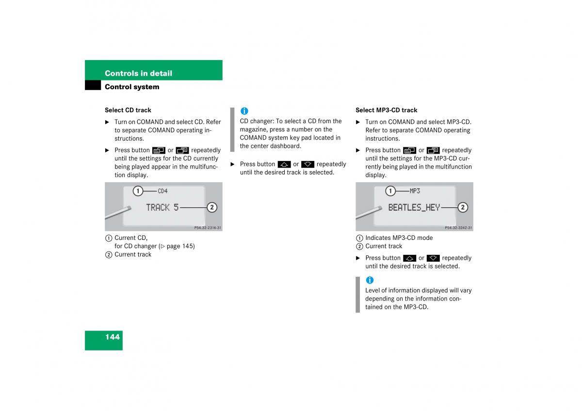 Mercedes Benz CL C215 2006 owners manual / page 145