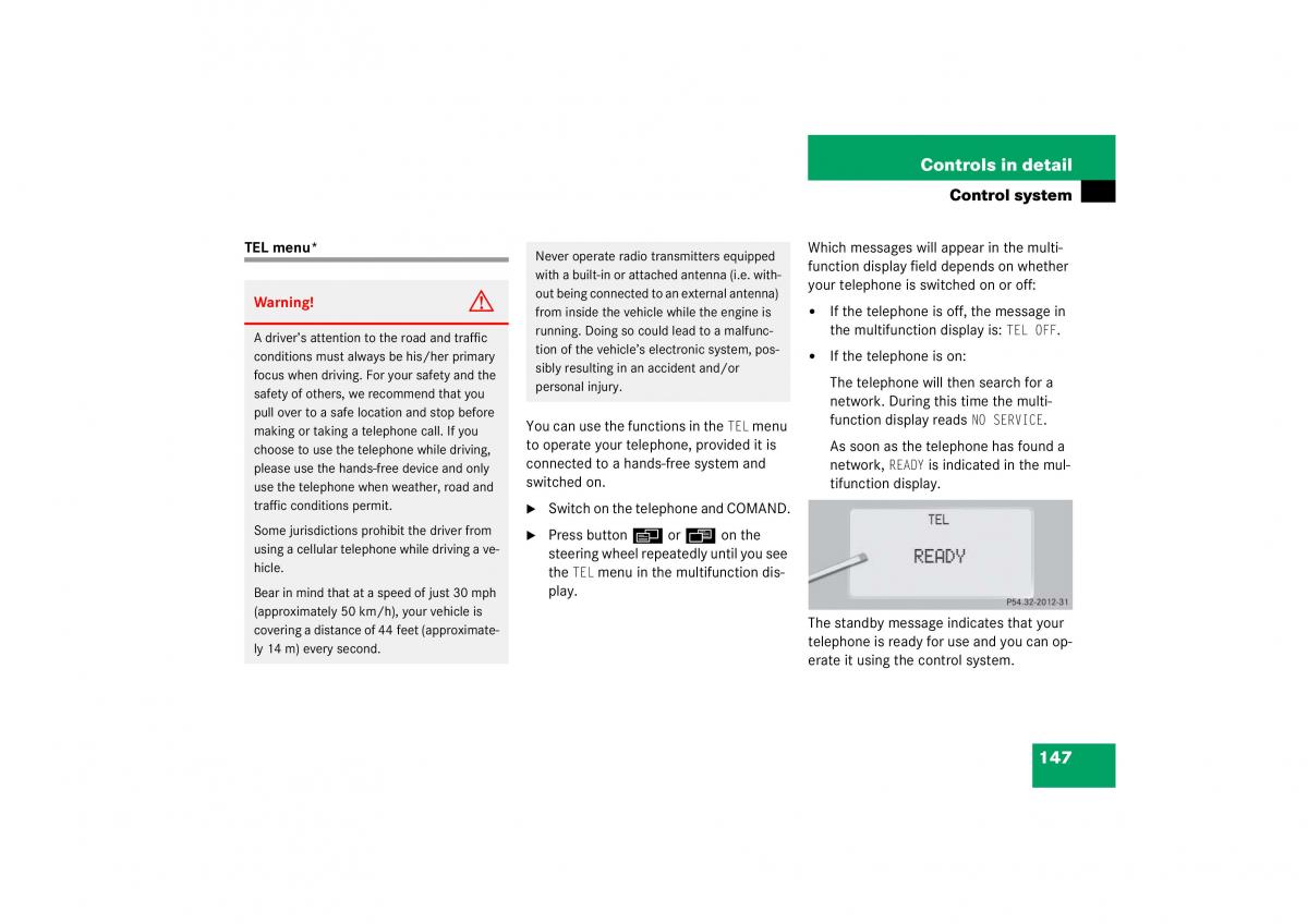 Mercedes Benz CL C215 2006 owners manual / page 148