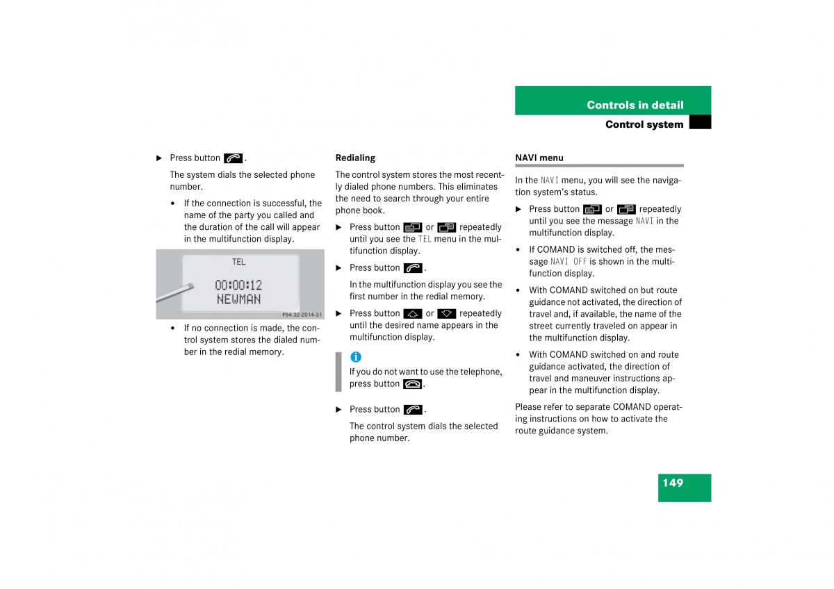 Mercedes Benz CL C215 2006 owners manual / page 150