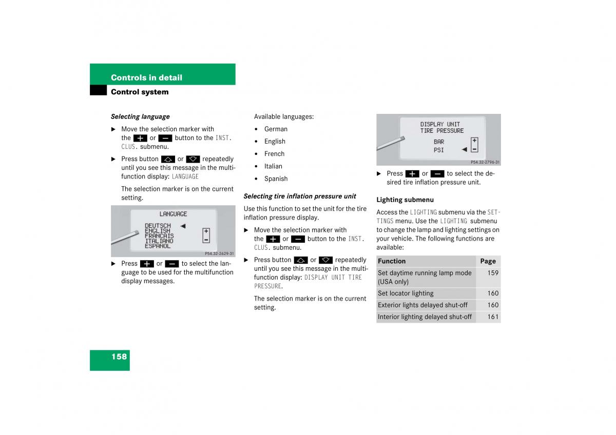 Mercedes Benz CL C215 2006 owners manual / page 159