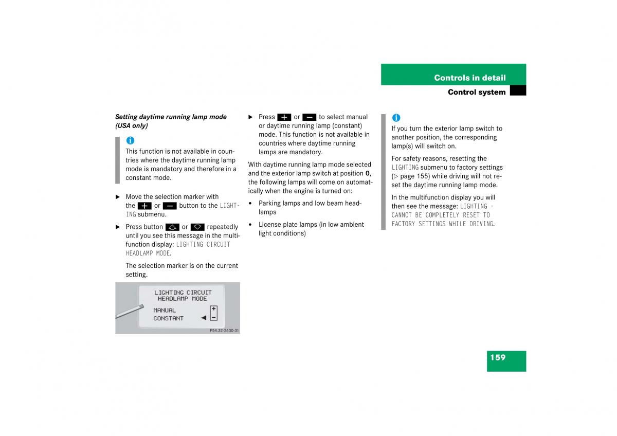 Mercedes Benz CL C215 2006 owners manual / page 160