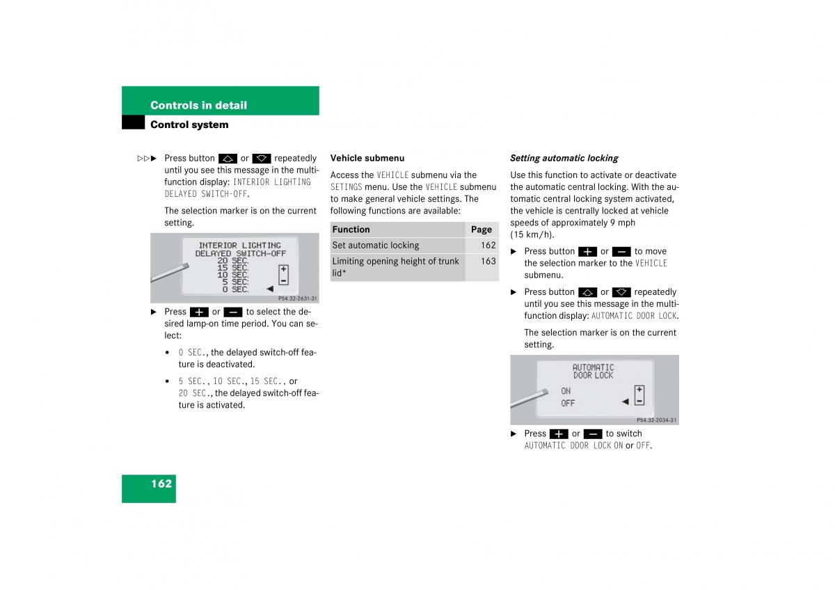 Mercedes Benz CL C215 2006 owners manual / page 163