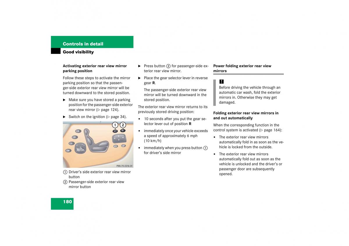 Mercedes Benz CL C215 2006 owners manual / page 181