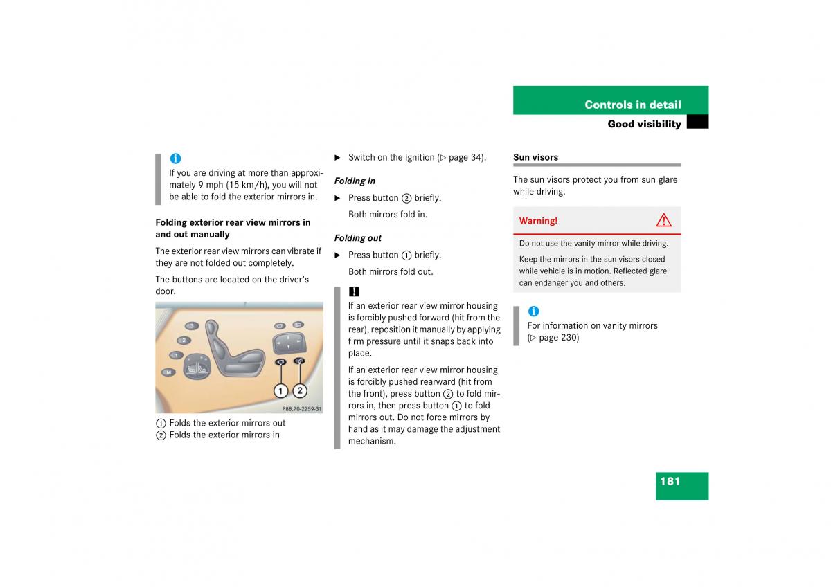 Mercedes Benz CL C215 2006 owners manual / page 182