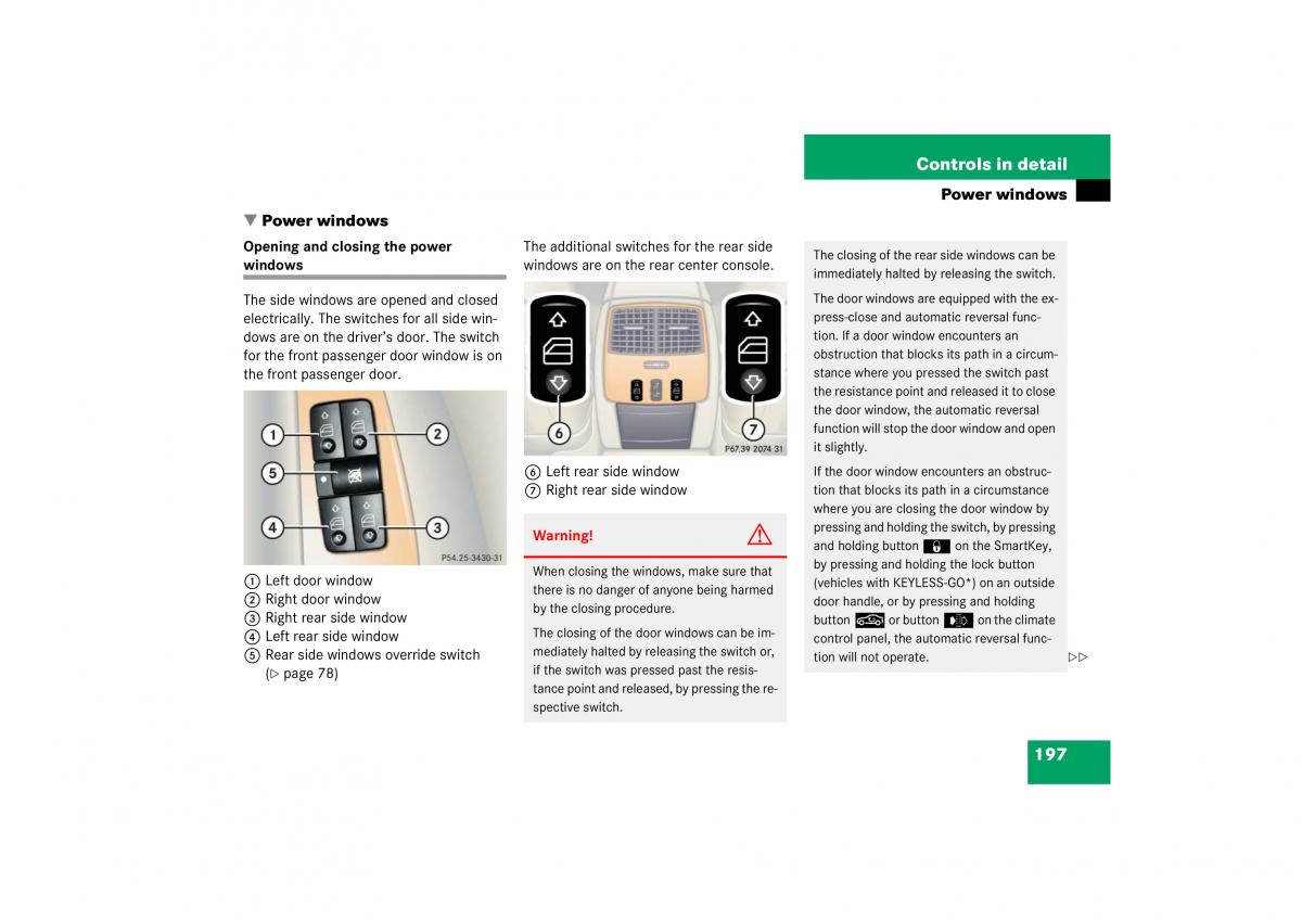 Mercedes Benz CL C215 2006 owners manual / page 198