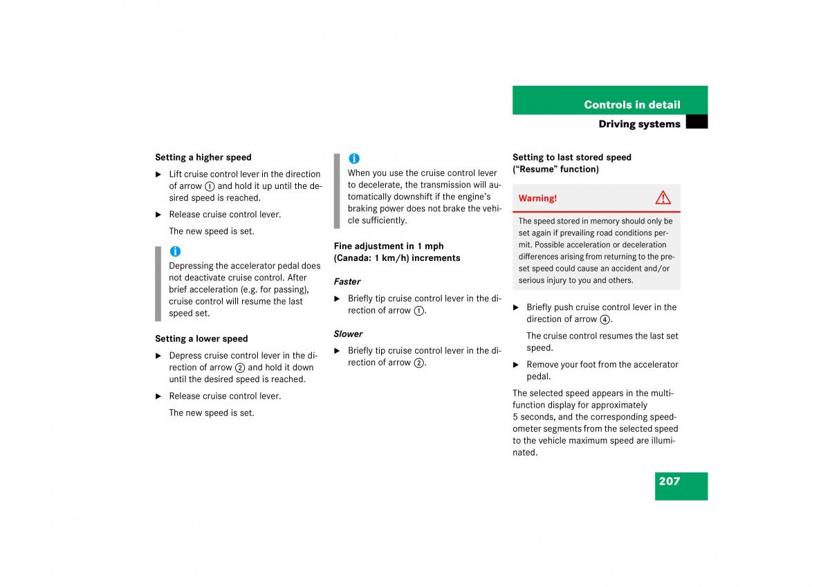 Mercedes Benz CL C215 2006 owners manual / page 208