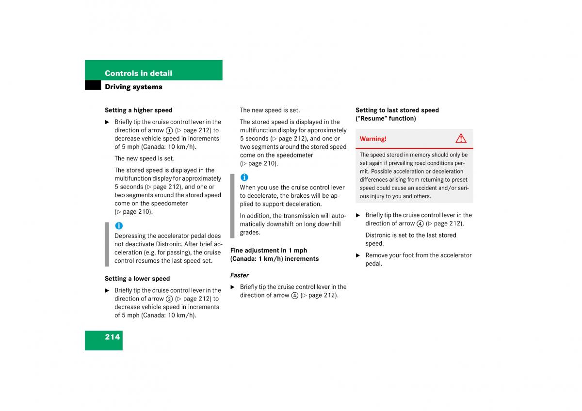 Mercedes Benz CL C215 2006 owners manual / page 215