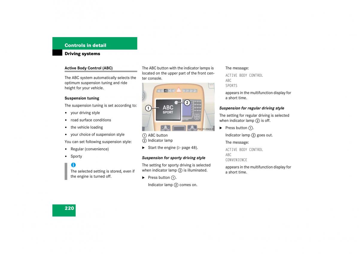 Mercedes Benz CL C215 2006 owners manual / page 221