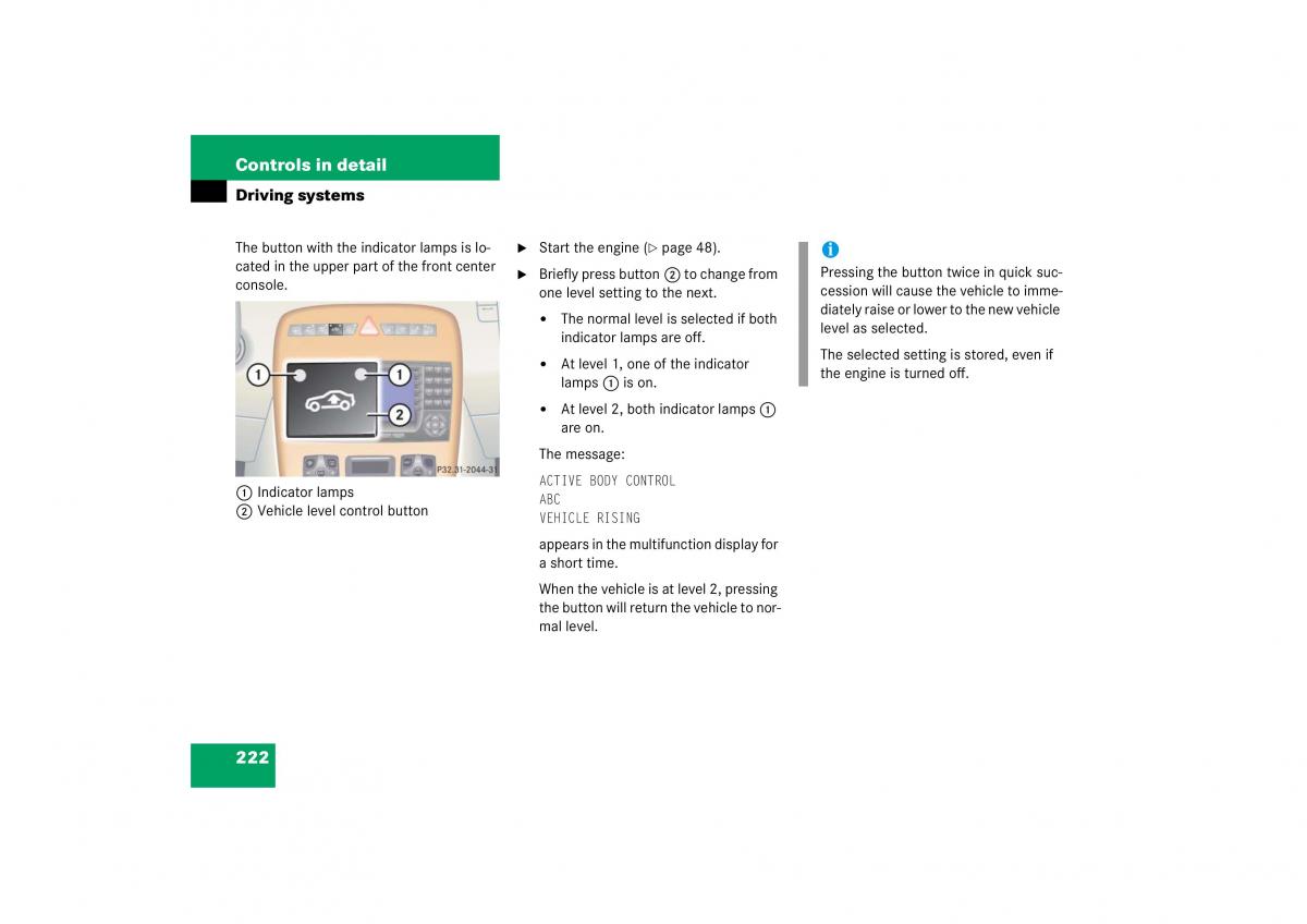 Mercedes Benz CL C215 2006 owners manual / page 223