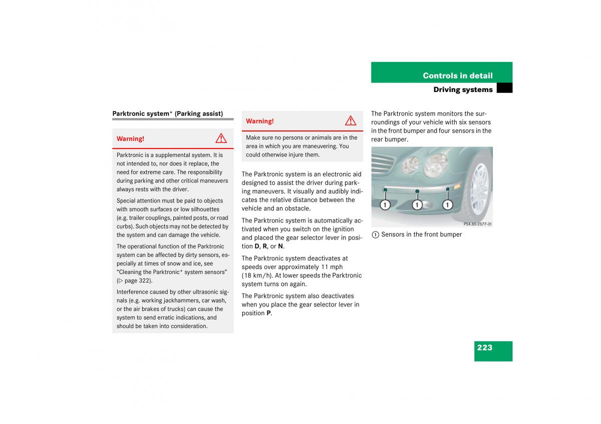 Mercedes Benz CL C215 2006 owners manual / page 224