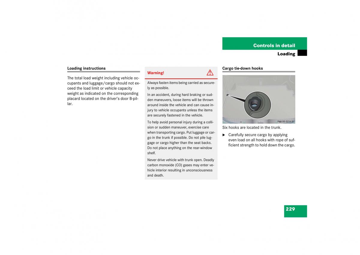 Mercedes Benz CL C215 2006 owners manual / page 230