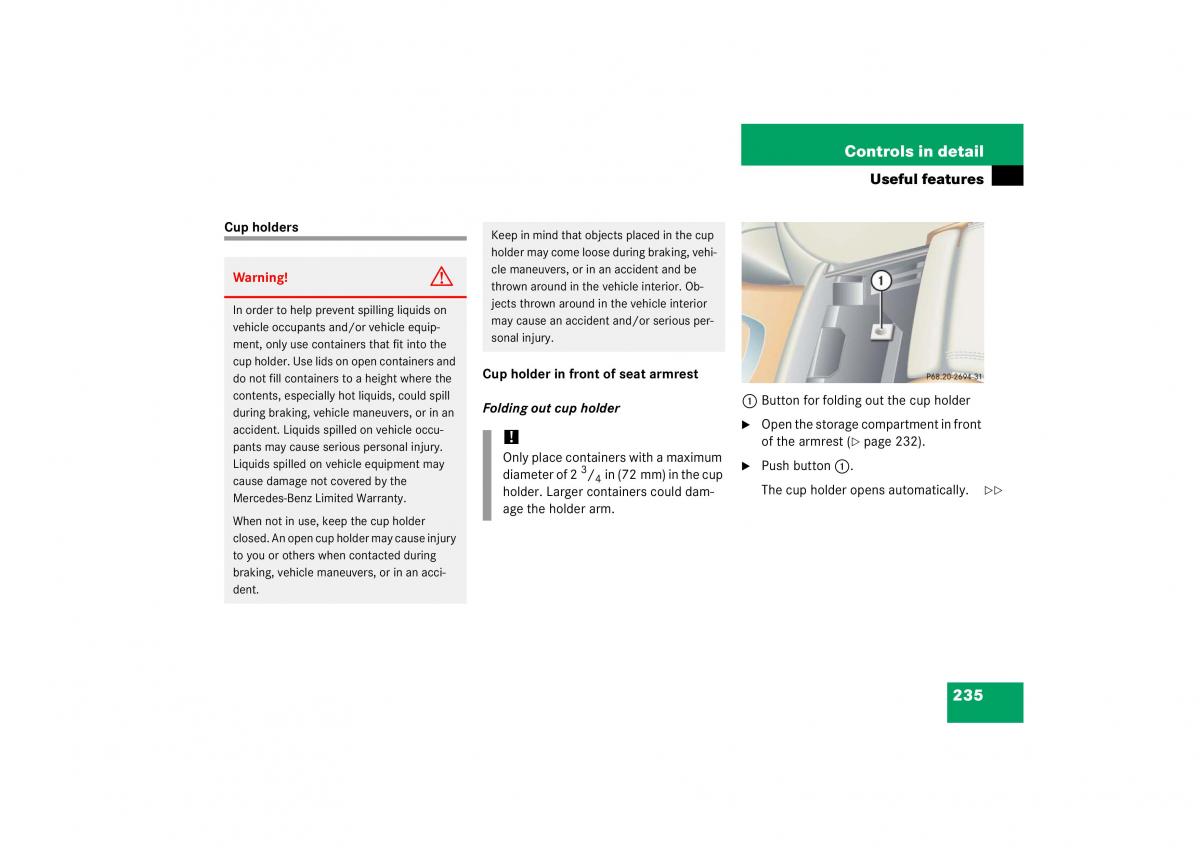 Mercedes Benz CL C215 2006 owners manual / page 236