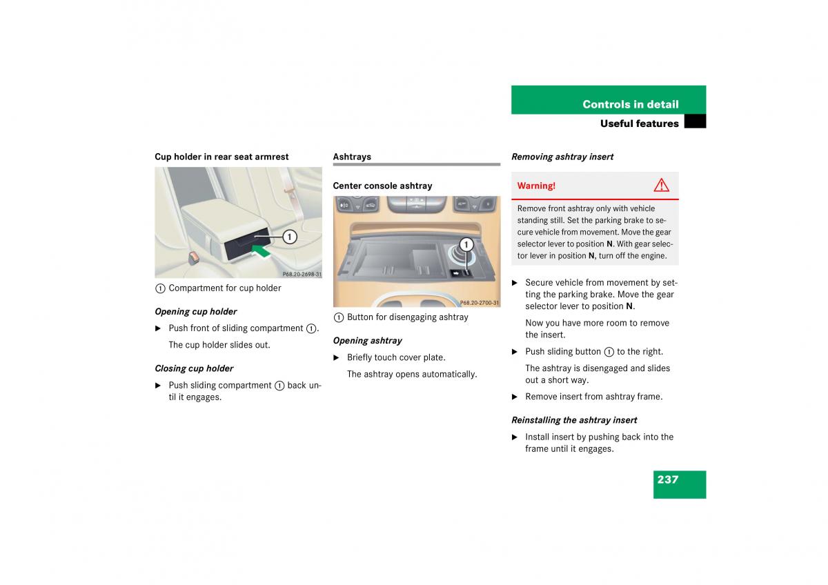 Mercedes Benz CL C215 2006 owners manual / page 238