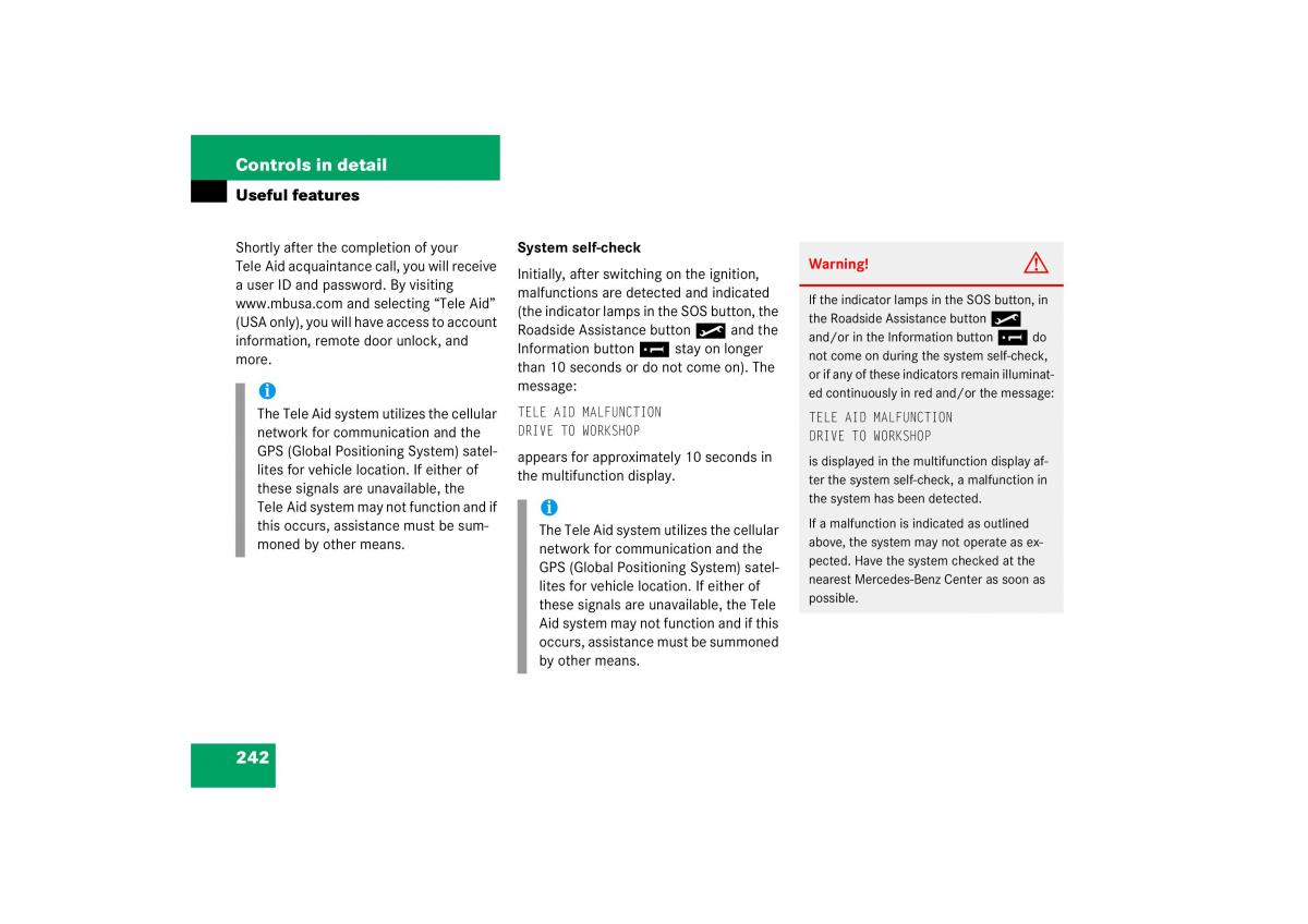 Mercedes Benz CL C215 2006 owners manual / page 243