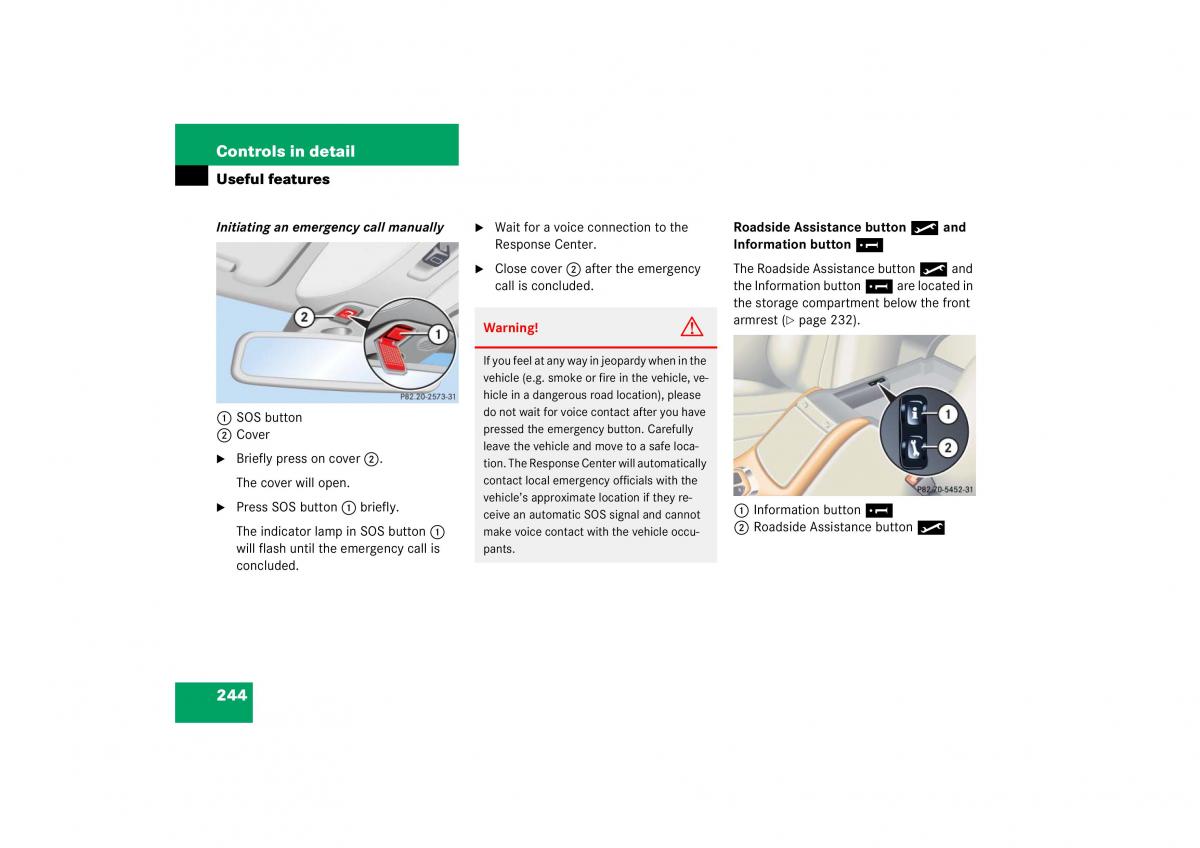 Mercedes Benz CL C215 2006 owners manual / page 245