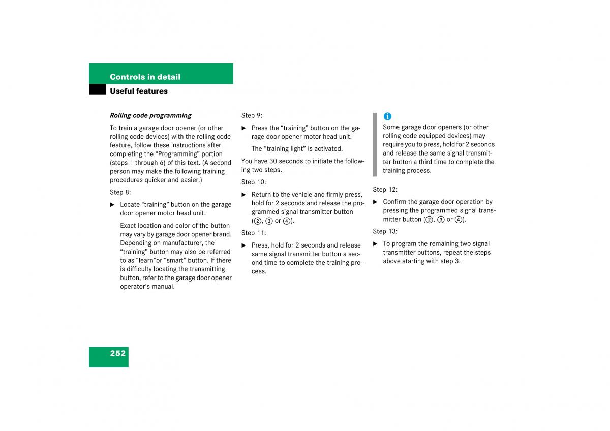 Mercedes Benz CL C215 2006 owners manual / page 253