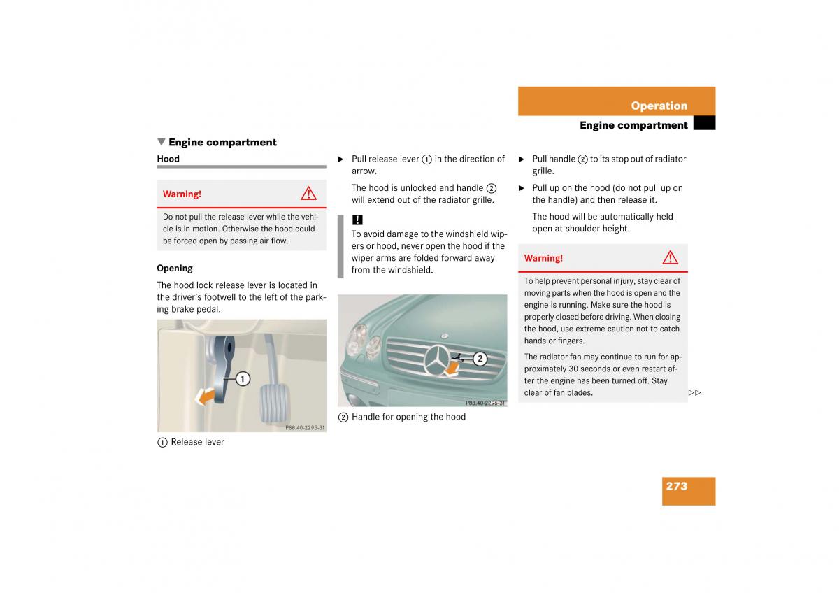 Mercedes Benz CL C215 2006 owners manual / page 274