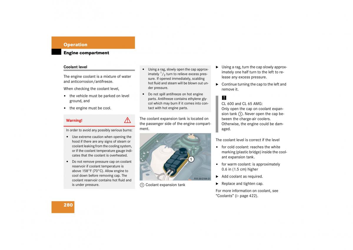 Mercedes Benz CL C215 2006 owners manual / page 281