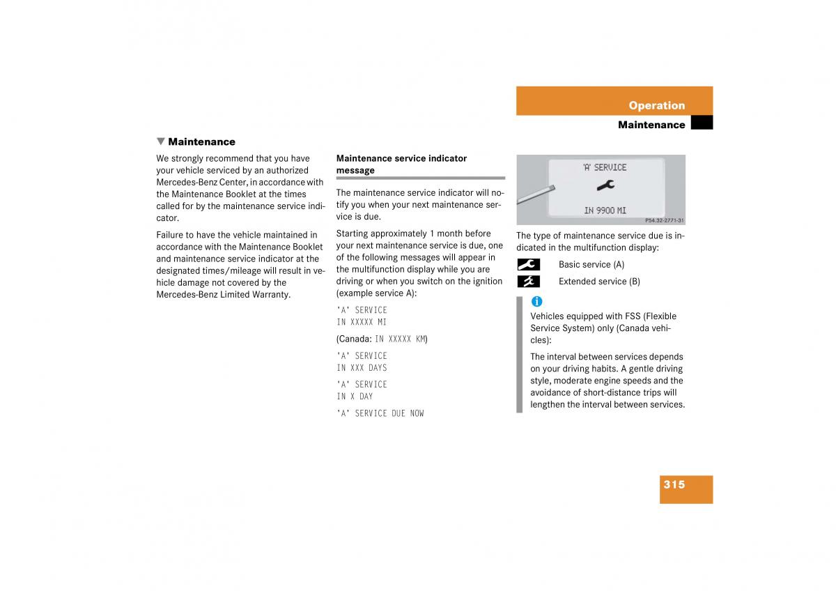 Mercedes Benz CL C215 2006 owners manual / page 316