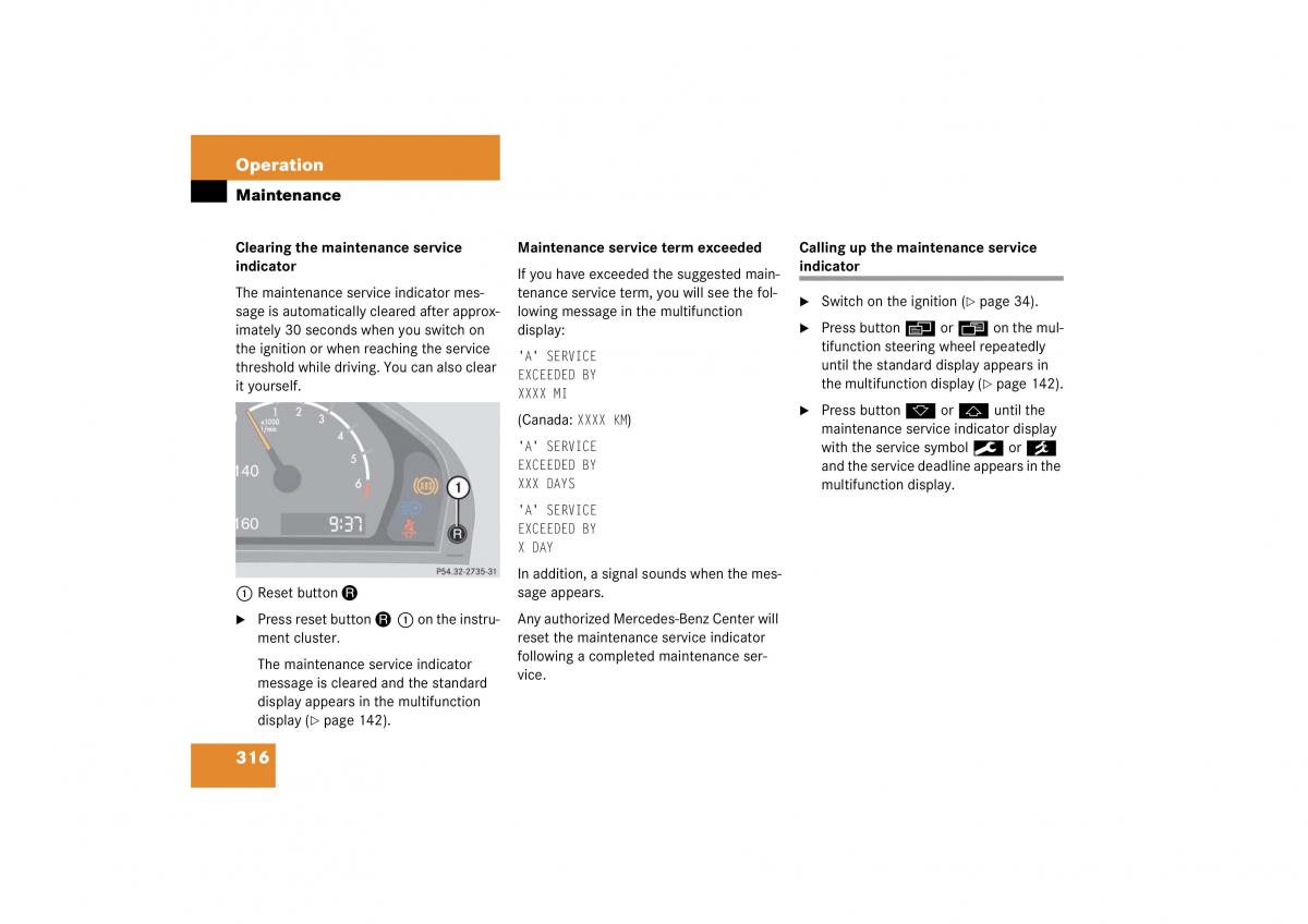 Mercedes Benz CL C215 2006 owners manual / page 317