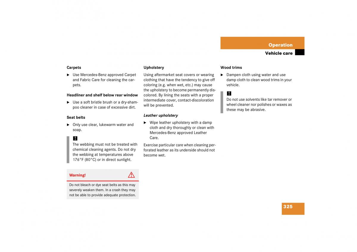 Mercedes Benz CL C215 2006 owners manual / page 326