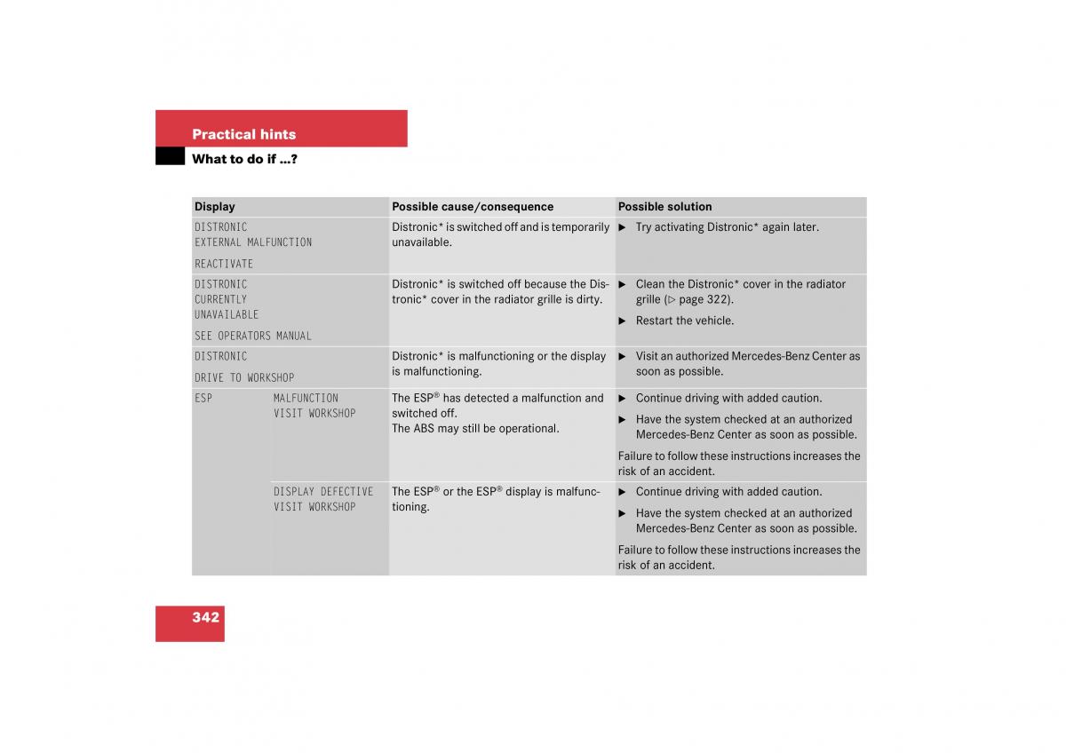 Mercedes Benz CL C215 2006 owners manual / page 343