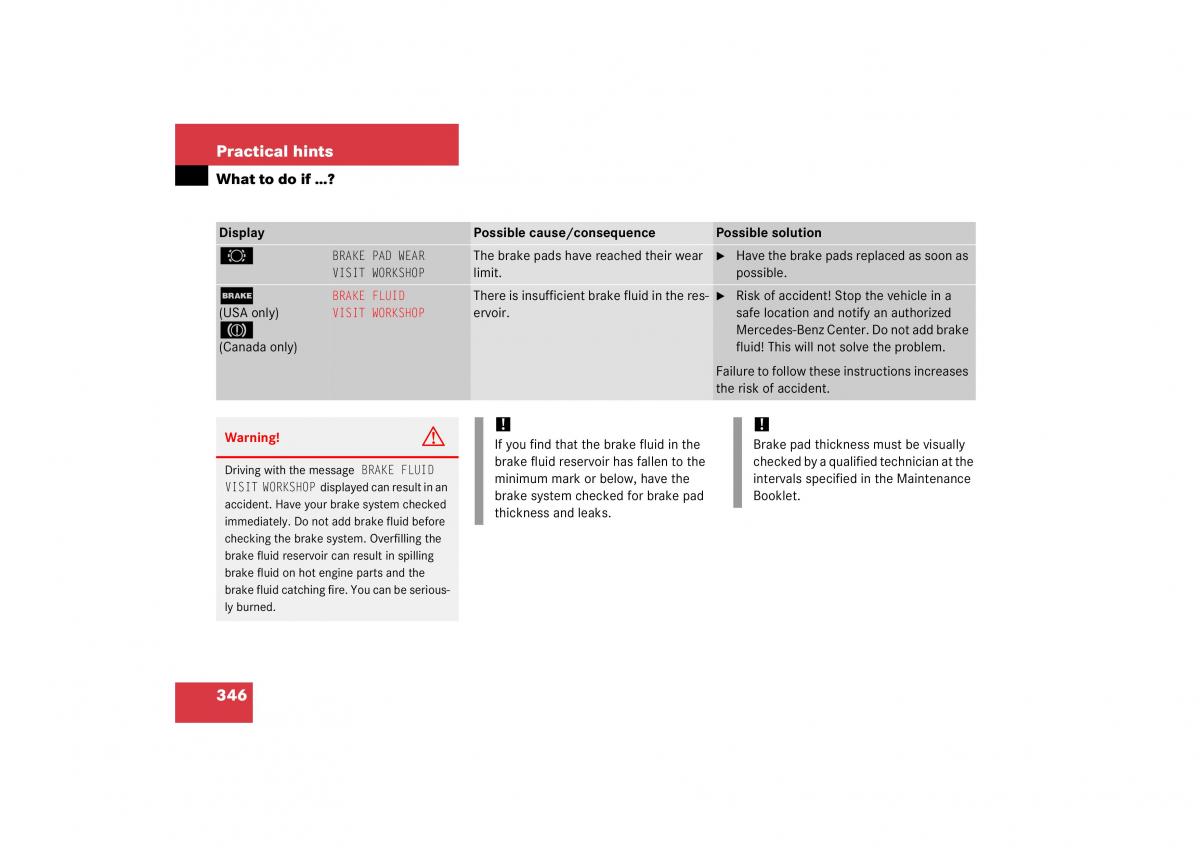 Mercedes Benz CL C215 2006 owners manual / page 347