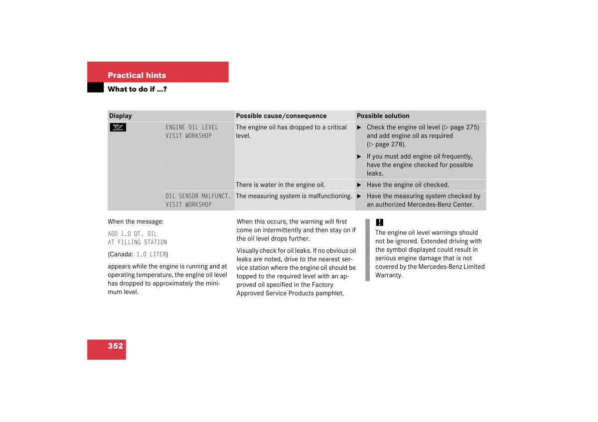 Mercedes Benz CL C215 2006 owners manual / page 353