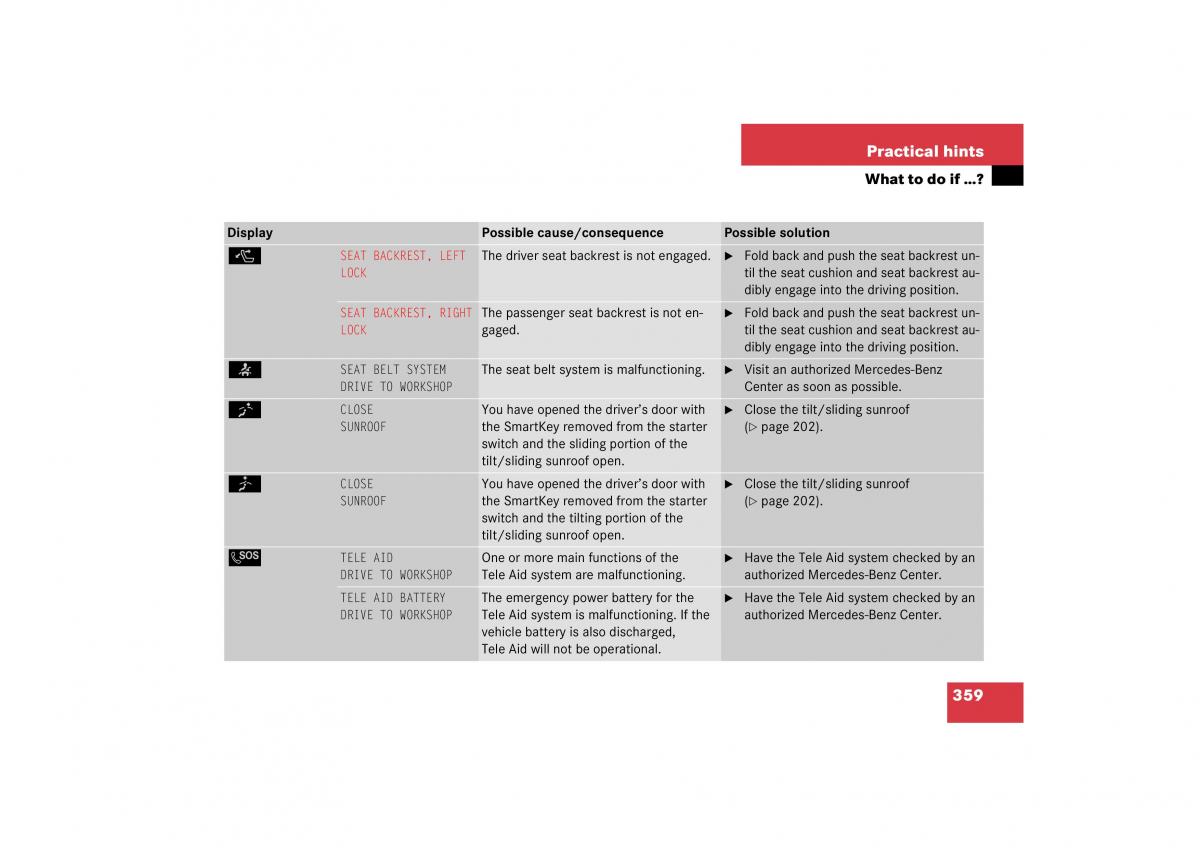 Mercedes Benz CL C215 2006 owners manual / page 360